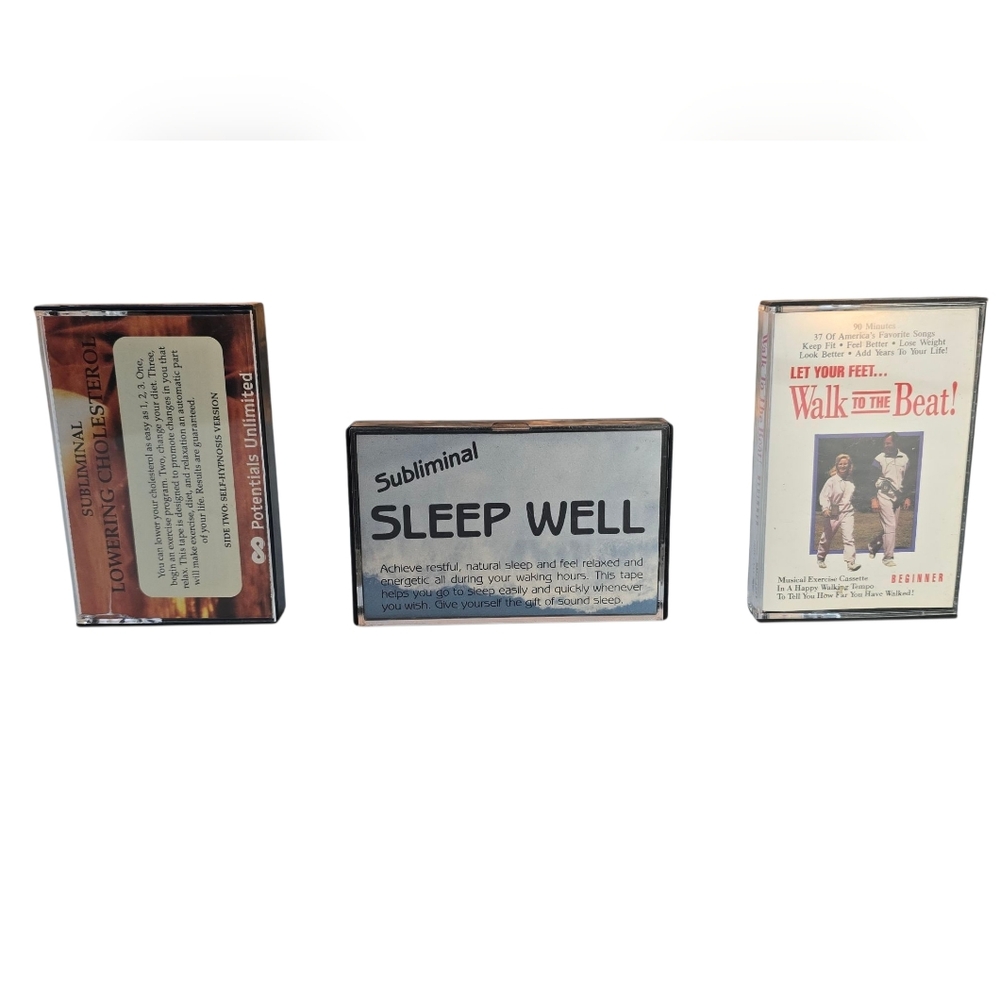 Subliminal Sleep Well ,Lowering Cholesterol and Walk to the Beat Cassette Tapes